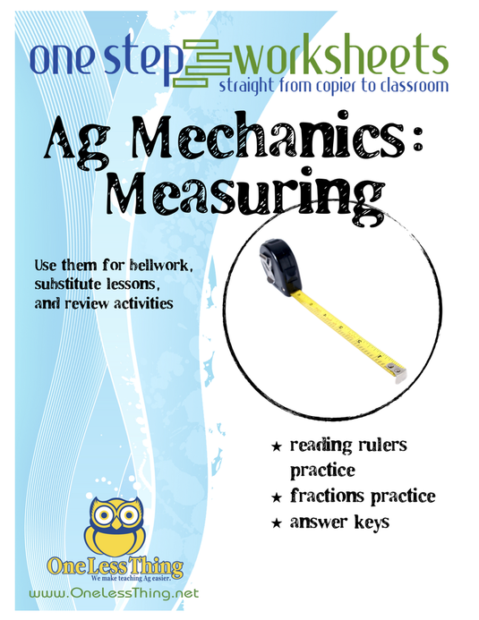 Measuring, One Step Worksheet Downloads