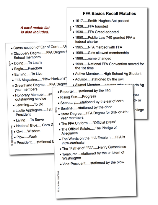 FFA Basics, Recall Download Only