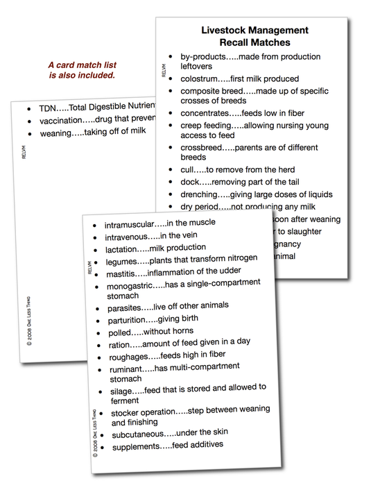 Livestock Management, Recall Download Only