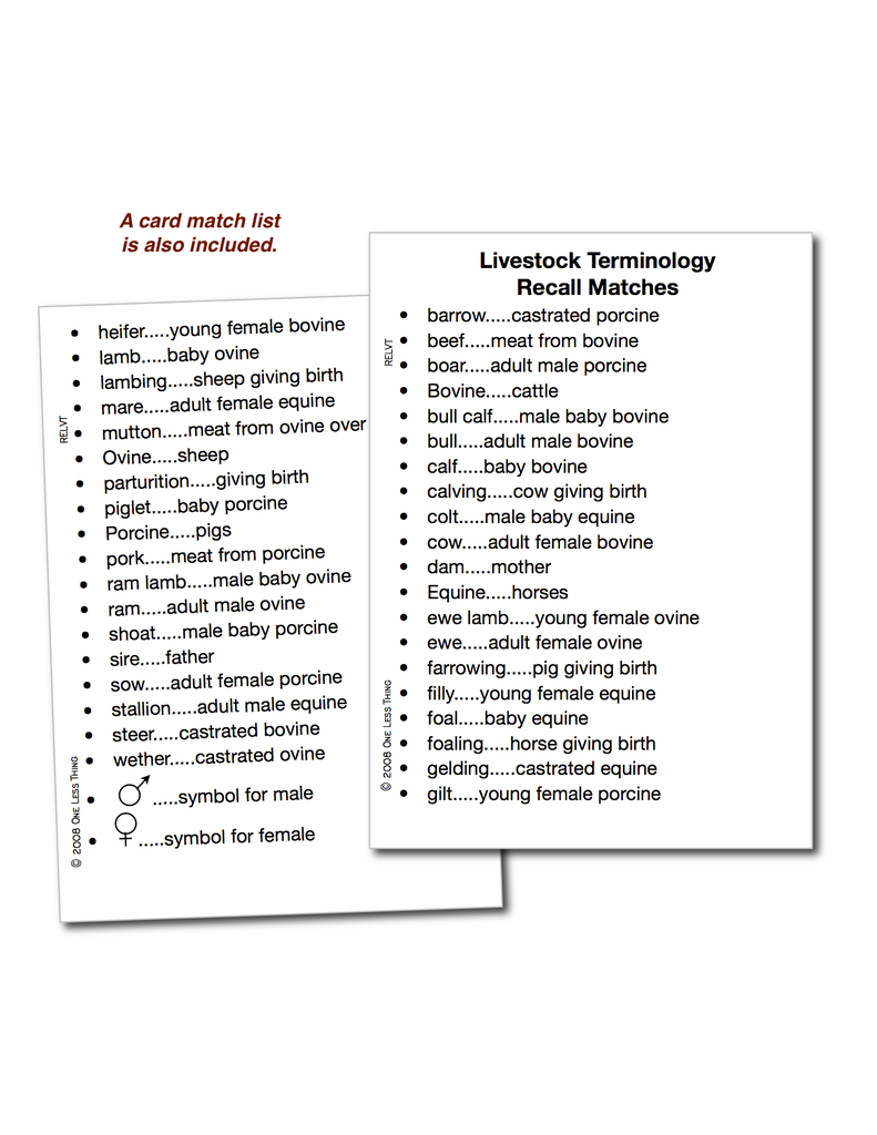 Load image into Gallery viewer, Livestock Terminology, Recall Download Only
