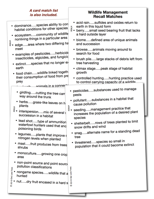 Wildlife Management, Recall Download Only