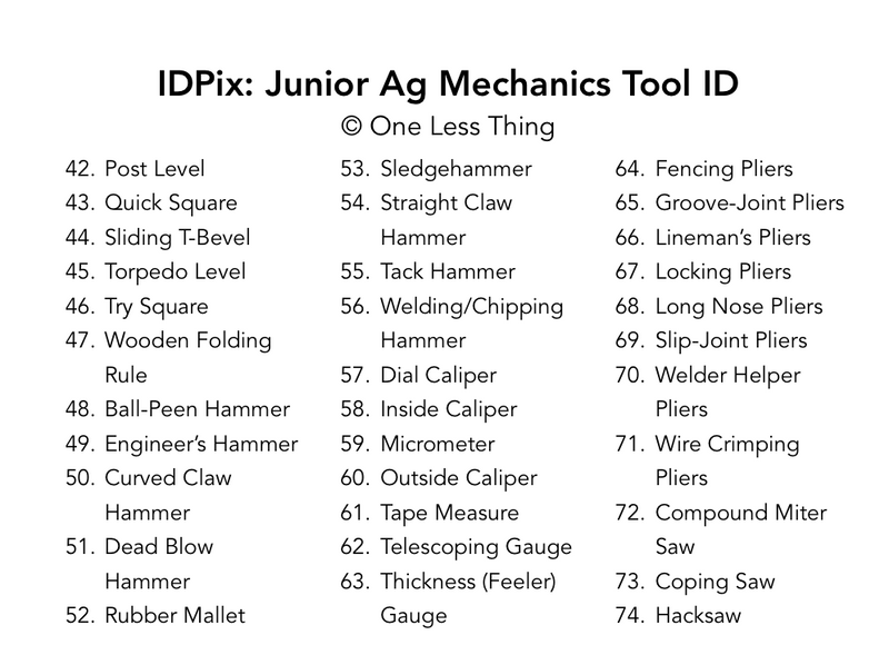 Load image into Gallery viewer, Junior Ag Mechanics Tool ID IDPix Cards
