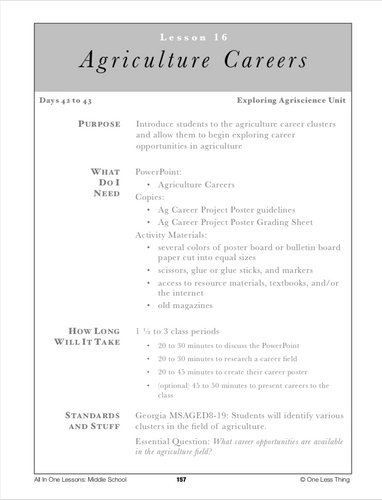 8-16 Ag Careers, Lesson Plan Download